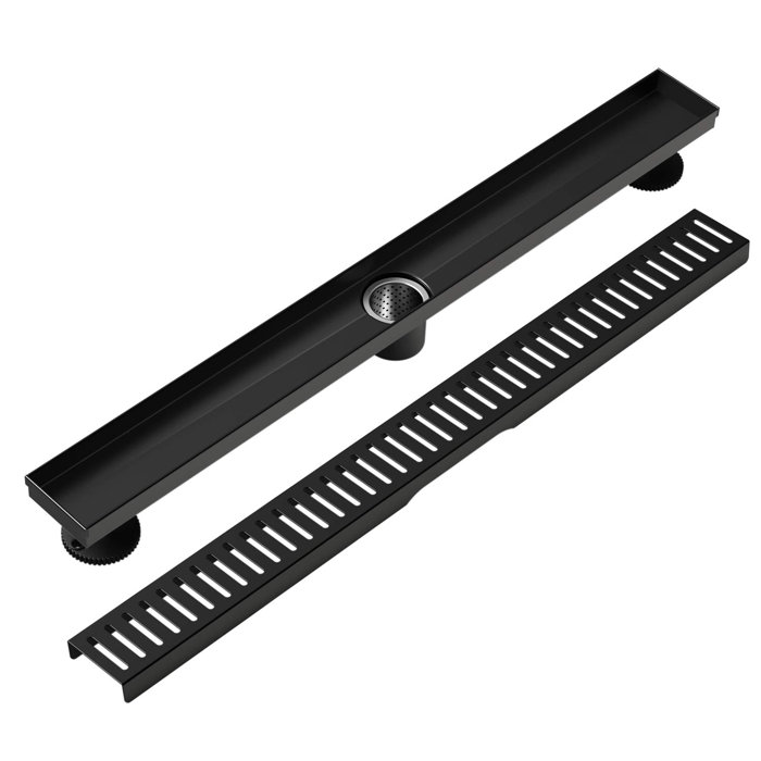 VEDLING 36 Inch Rectangular Linear Shower Floor Drain With Accessories,Capsule Pattern Grate
